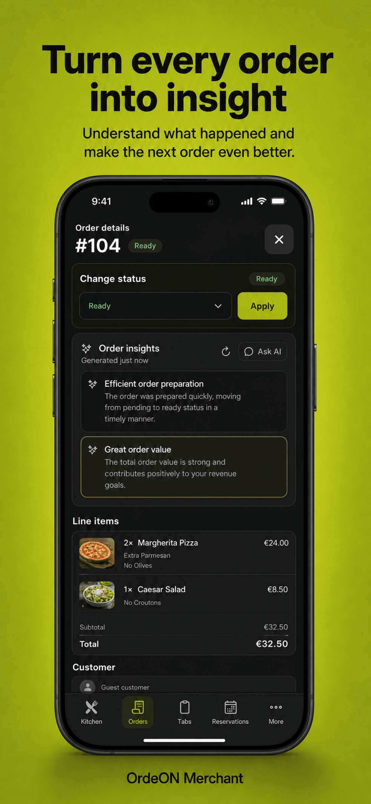 Turn every order into insight